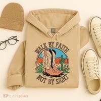 Walk By Faith Not By Sight Western Boots Hoodie thumb 4