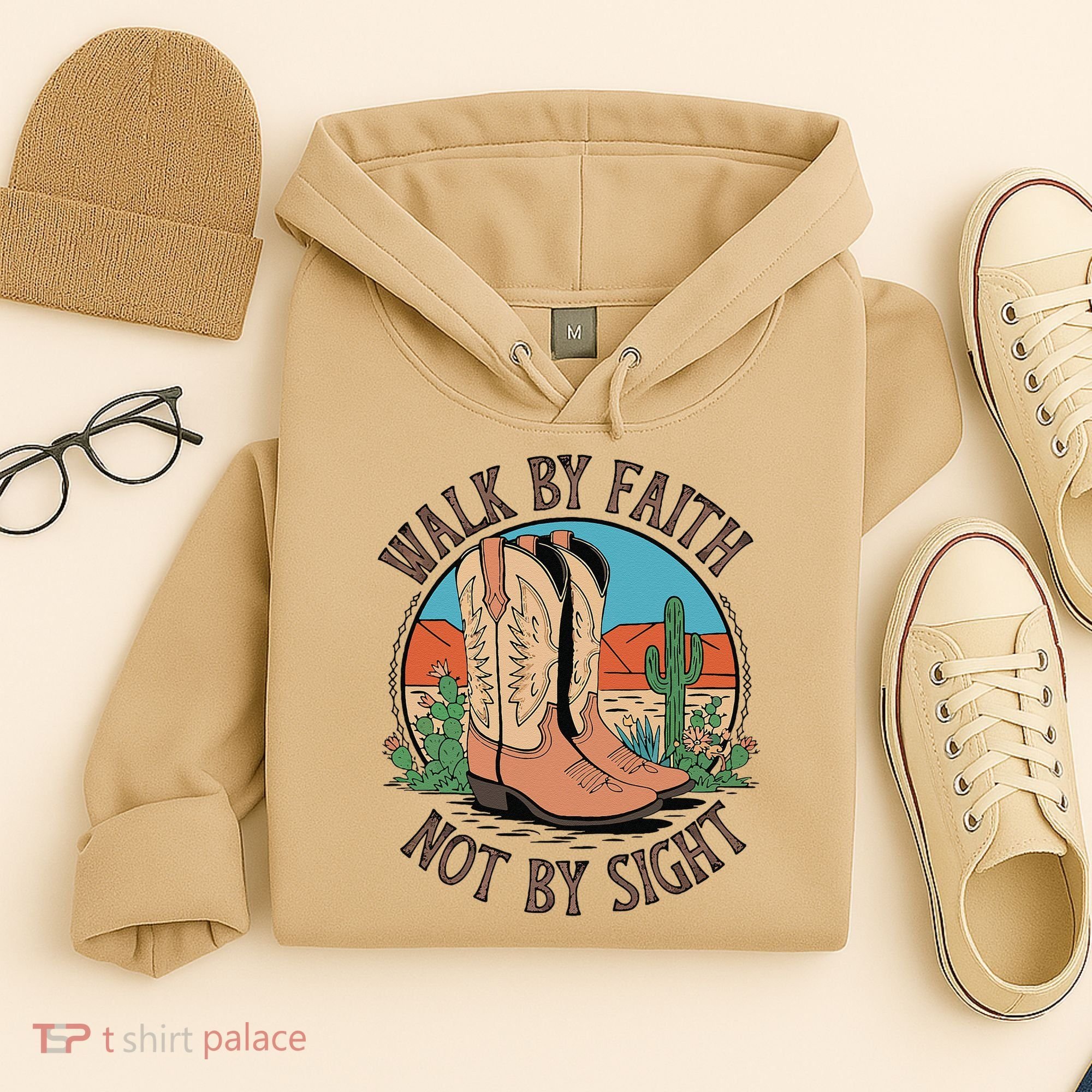Walk By Faith Not By Sight Western Boots Hoodie