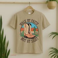 Walk By Faith Not By Sight Western Boots T-Shirt thumb 2