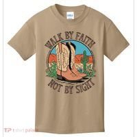 Walk By Faith Not By Sight Western Boots Kids T-Shirt thumb 0