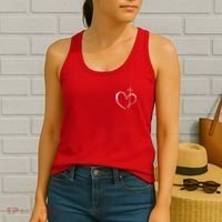 Walking By Faith Tripping Constantly Front And Back Women's Tank Top thumb 2