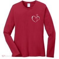 Walking By Faith Tripping Constantly Front And Back Women's Long Sleeve Shirt thumb 0