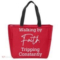 Walking By Faith Tripping Constantly Front And Back Tote Bag thumb 1