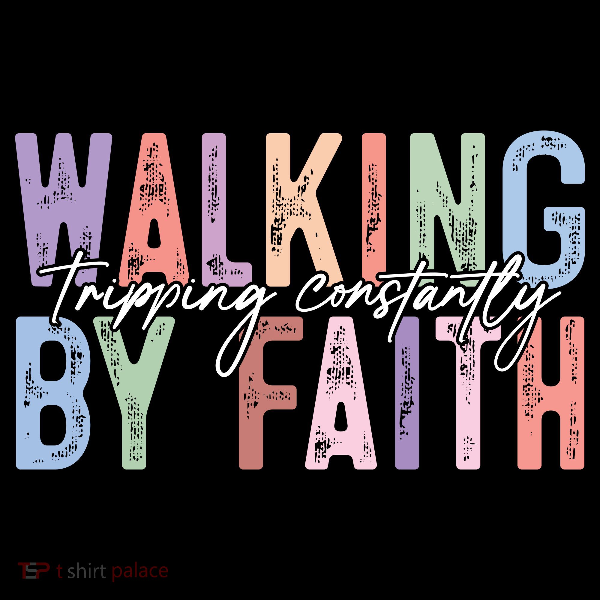 Walking By Faith Tripping Constantly Retro Funny Christian Slogan Stripe Pom Pom Beanie