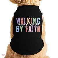 Walking By Faith Tripping Constantly Retro Funny Christian Slogan Doggie Tank thumb 0