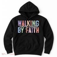 Walking By Faith Tripping Constantly Retro Funny Christian Slogan Hoodie thumb 0