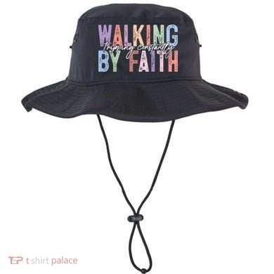 Walking By Faith Tripping Constantly Retro Funny Christian Slogan Bucket Hat