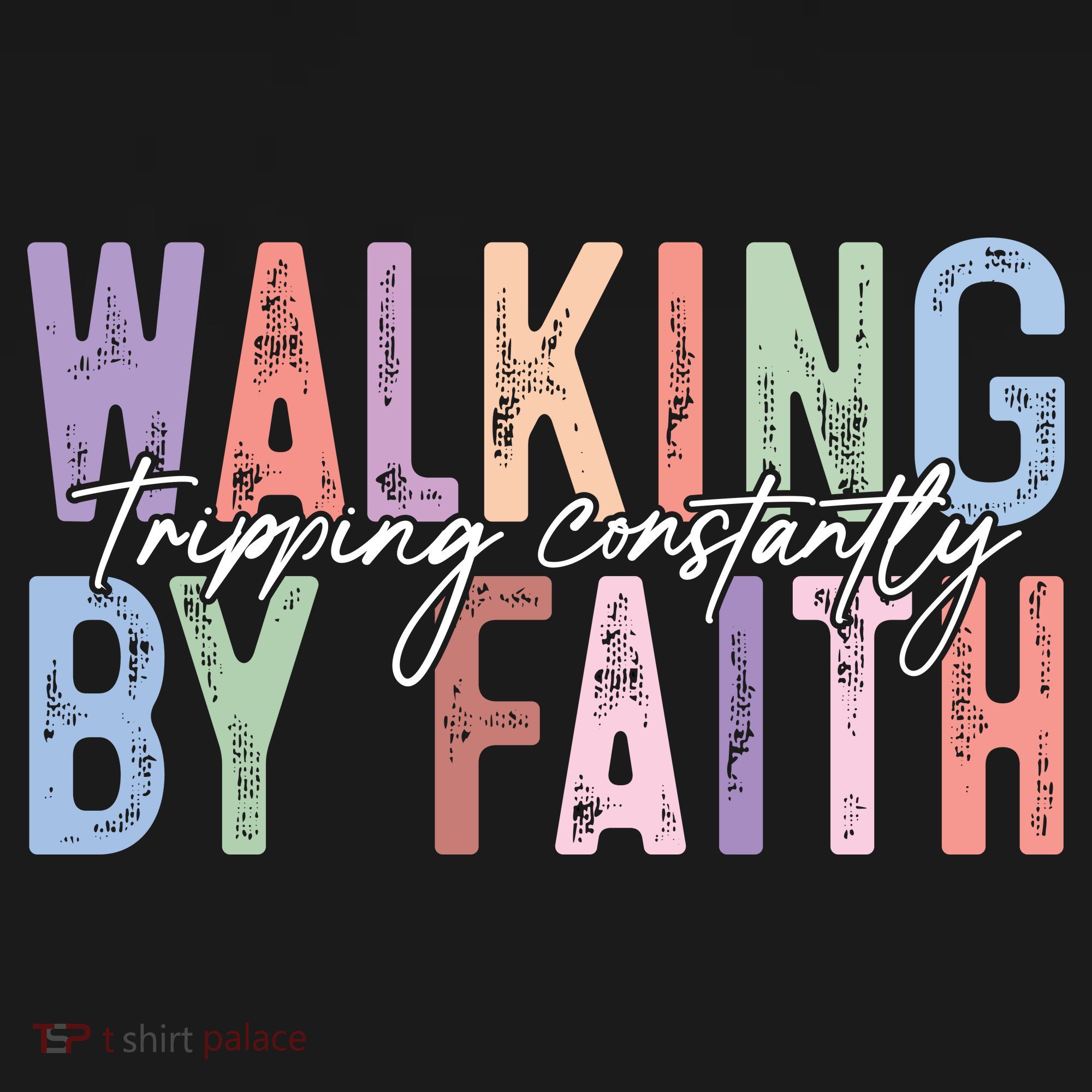 Walking By Faith Tripping Constantly Retro Funny Christian Slogan Women's Hoodie