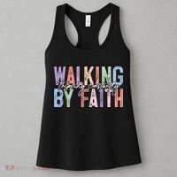 Walking By Faith Tripping Constantly Retro Funny Christian Slogan Women's Tank Top thumb 3