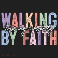 Walking By Faith Tripping Constantly Retro Funny Christian Slogan Hat thumb 2