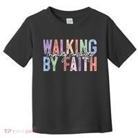 Walking By Faith Tripping Constantly Retro Funny Christian Slogan Toddler T-Shirt thumb 0