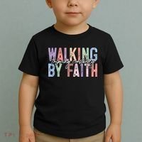 Walking By Faith Tripping Constantly Retro Funny Christian Slogan Toddler T-Shirt thumb 2