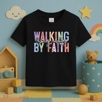 Walking By Faith Tripping Constantly Retro Funny Christian Slogan Toddler T-Shirt thumb 3