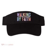 Walking By Faith Tripping Constantly Retro Funny Christian Slogan Visor thumb 0