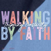 Walking By Faith Tripping Constantly Retro Funny Christian Slogan Raglan Baseball Sleeve Shirt thumb 2
