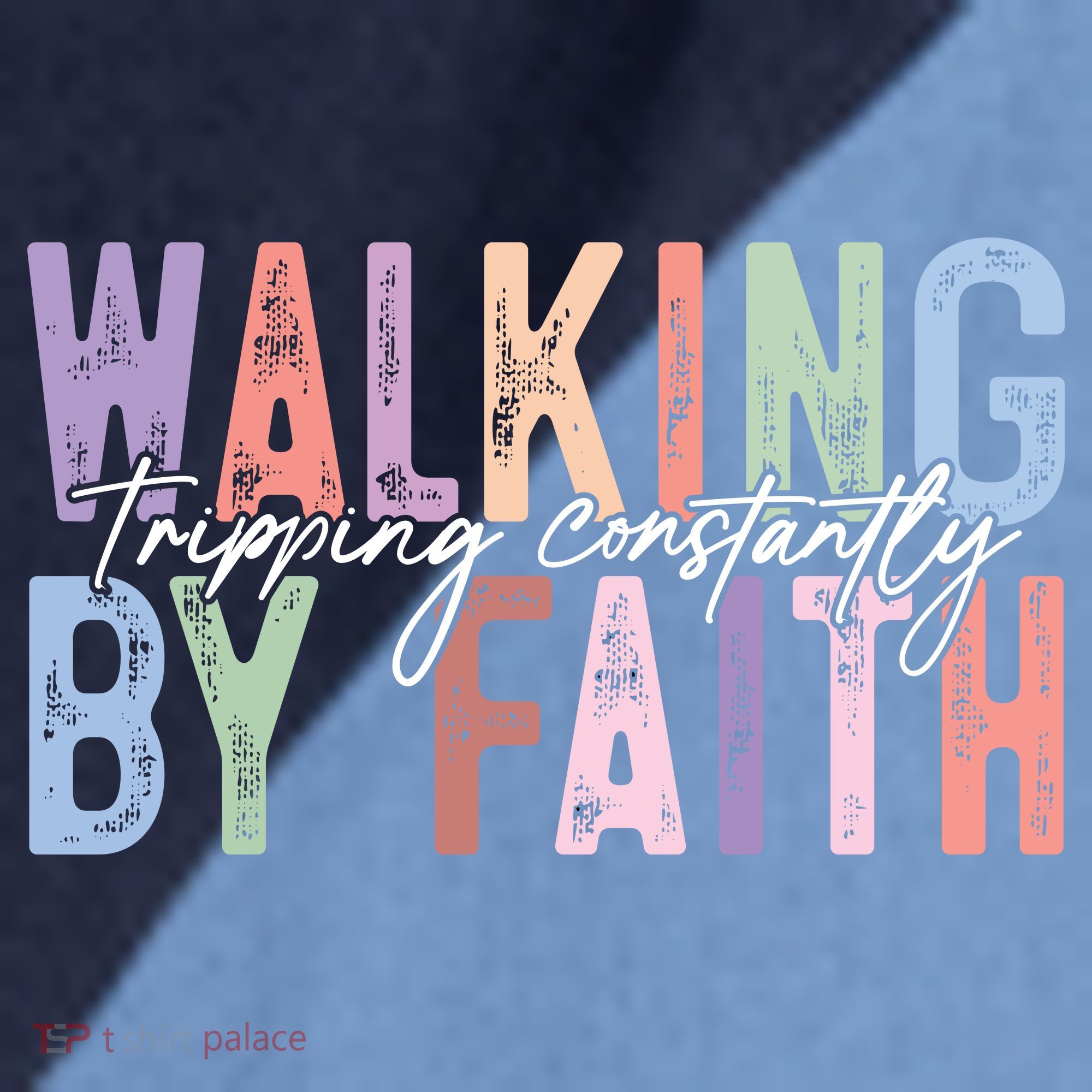 Walking By Faith Tripping Constantly Retro Funny Christian Slogan Raglan Baseball Sleeve Shirt