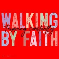 Walking By Faith Tripping Constantly Retro Funny Christian Slogan Santa Hat thumb 1