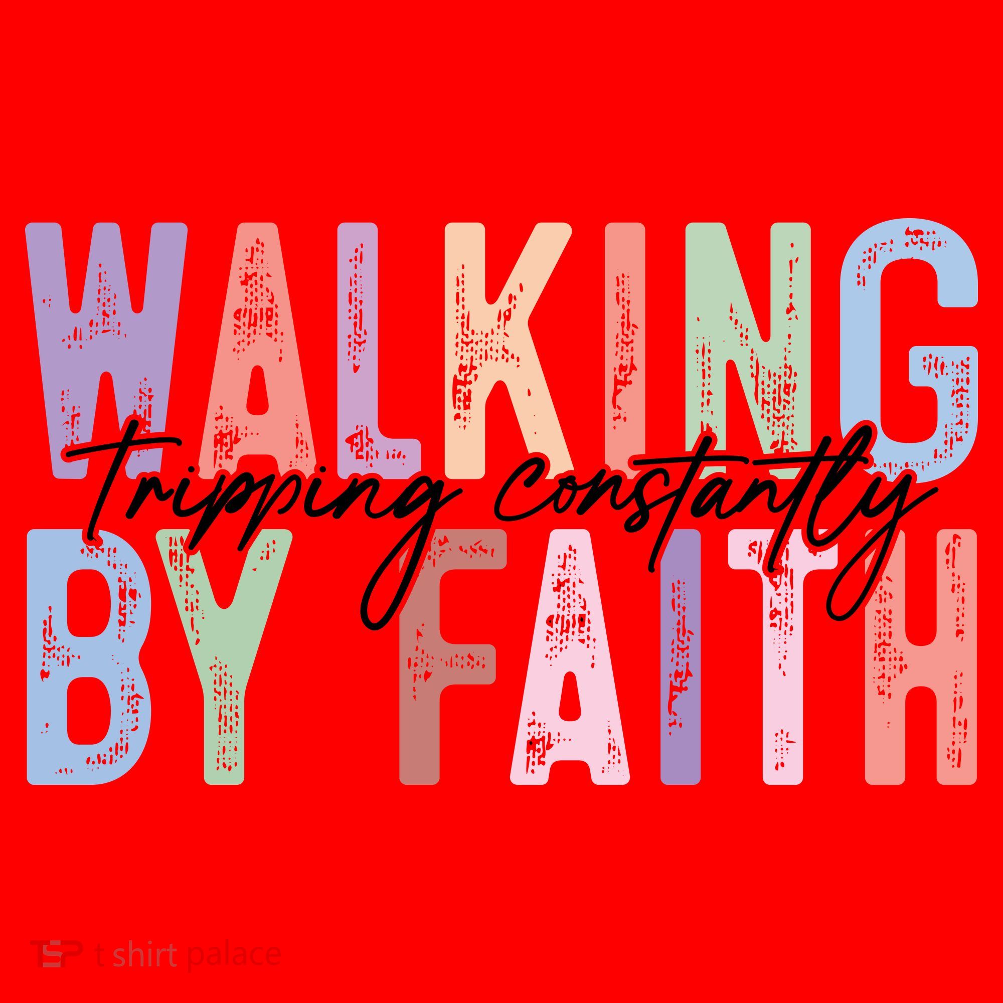 Walking By Faith Tripping Constantly Retro Funny Christian Slogan Santa Hat
