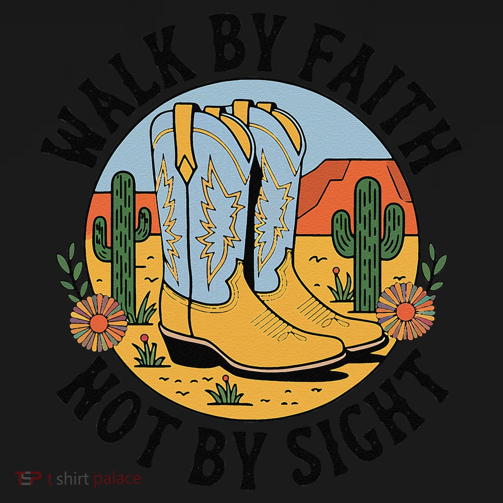 Walk by Faith Not by Sight Western Boots Baby Bodysuit