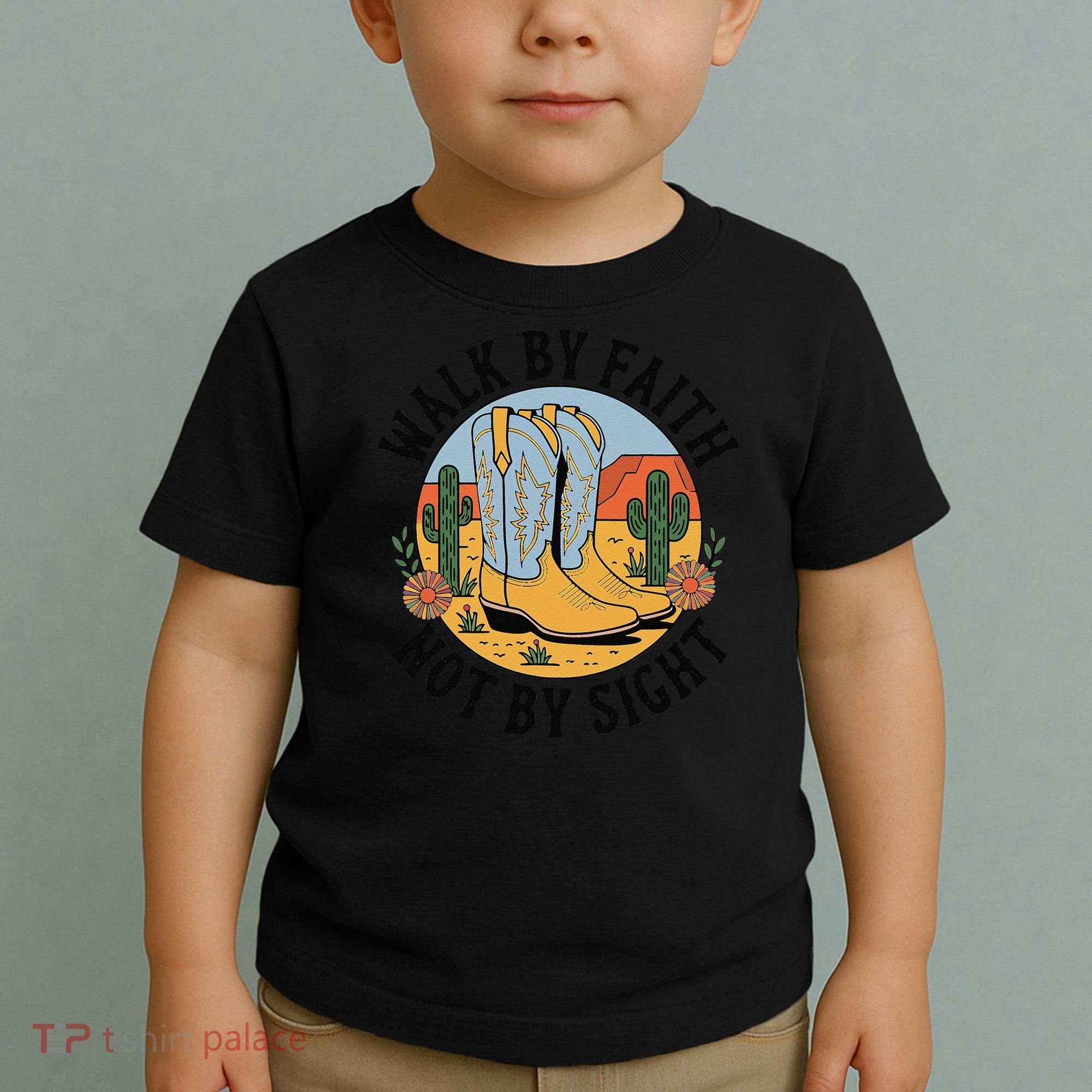 Walk by Faith Not by Sight Western Boots Toddler T-Shirt
