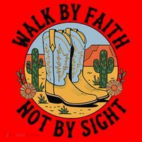Walk by Faith Not by Sight Western Boots Santa Hat thumb 1