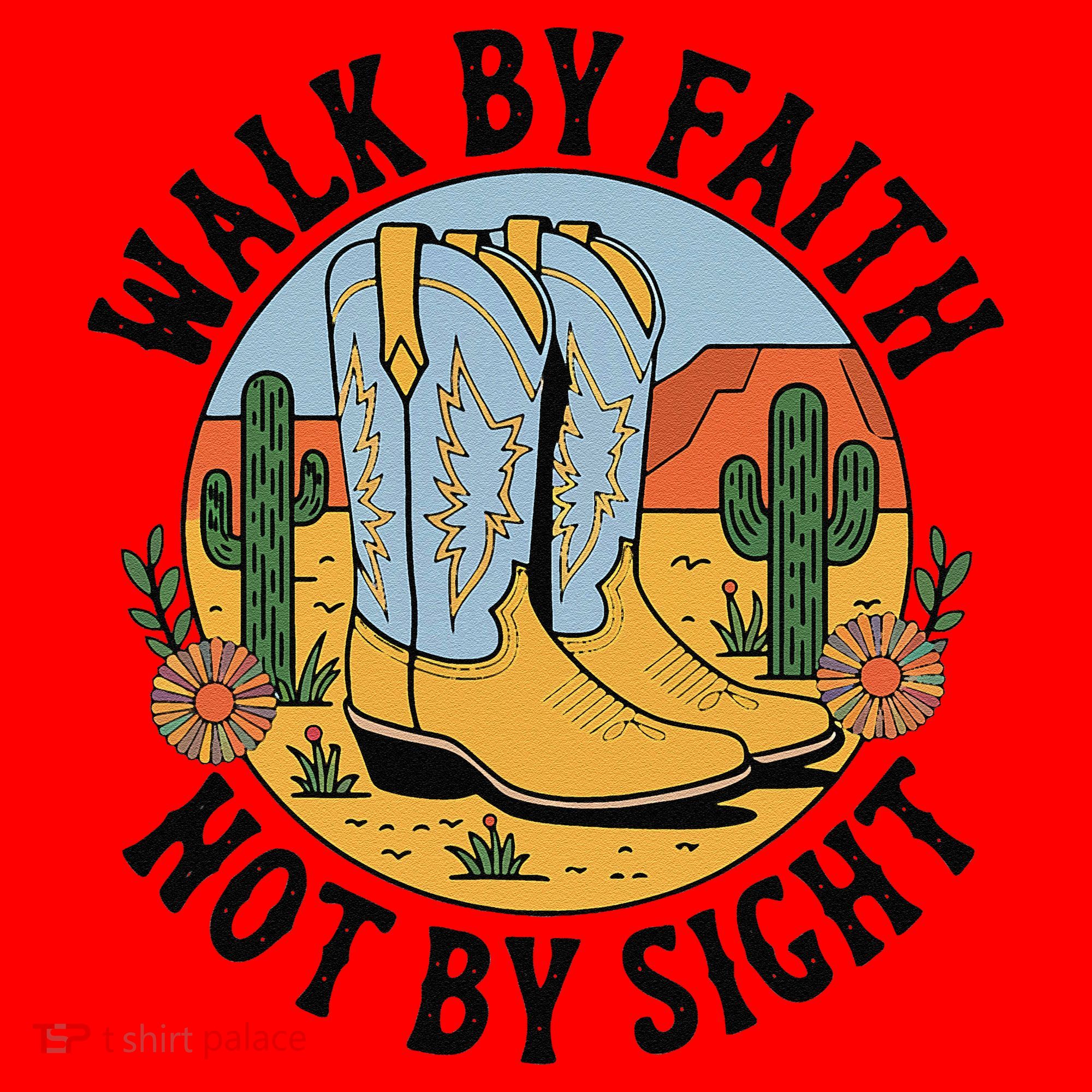 Walk by Faith Not by Sight Western Boots Santa Hat