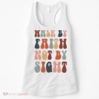 Walk By Faith Not By Sight Bible Verse Christian Women's Tank Top thumb 0