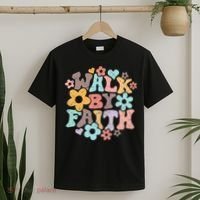 Walk By Faith Christian Jesus Love Religious Prayer Women T-Shirt thumb 2