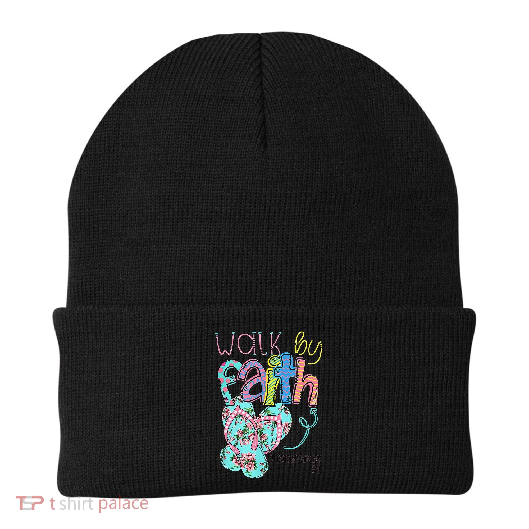 Walk By Faith Flip Flops Christian Jesus Bible Verse Summer Beanie