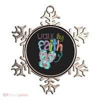 Walk By Faith Flip Flops Christian Jesus Bible Verse Summer Ornament thumb 0