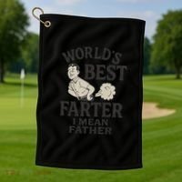 World's Best Farter I Mean Father Golf Towel thumb 1