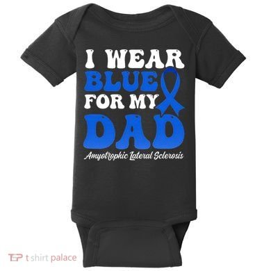 Wear Blue For Dad Design Als Awarenesss Baby Bodysuit