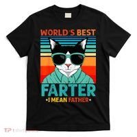 Worlds Best Farter I Mean Father Best Cat Dad Ever T-Shirt thumb 0