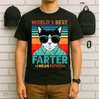 Worlds Best Farter I Mean Father Best Cat Dad Ever T-Shirt thumb 6