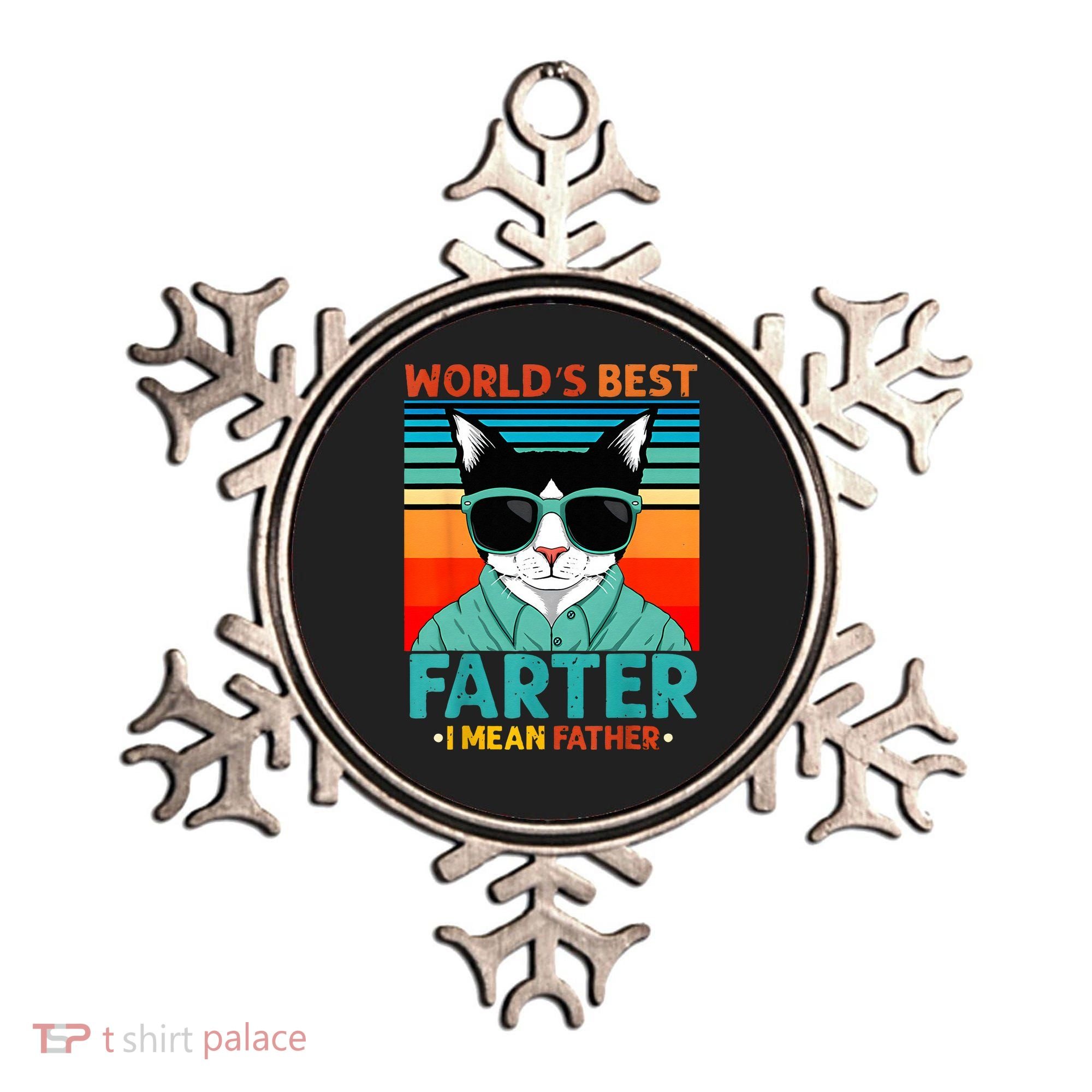 Worlds Best Farter I Mean Father Best Cat Dad Ever Ornament