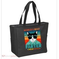 Worlds Best Farter I Mean Father Best Cat Dad Ever Tote Bag thumb 2