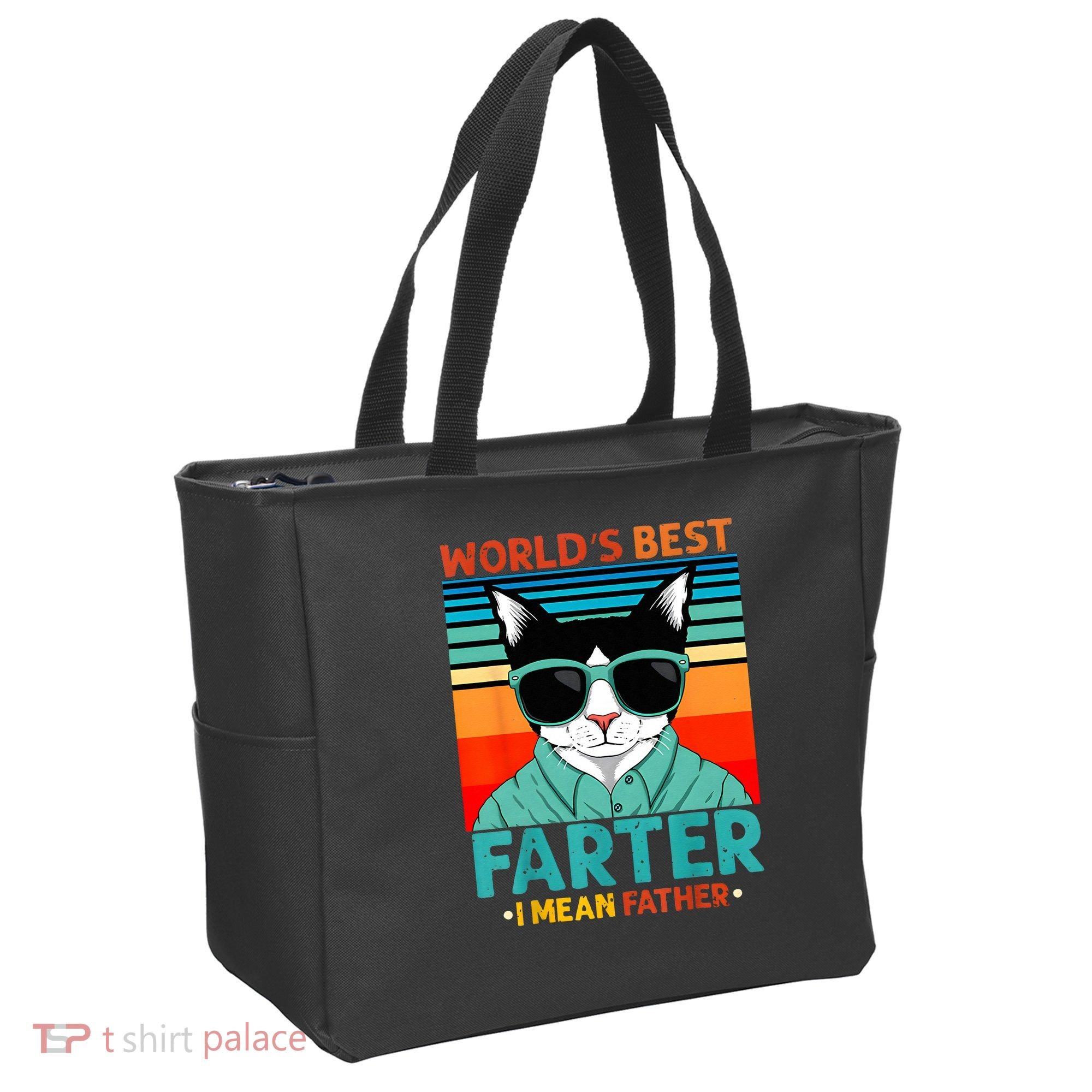 Worlds Best Farter I Mean Father Best Cat Dad Ever Tote Bag