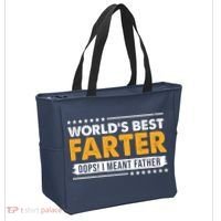 Worlds Best Farter Oops I Meant Father Funny Tote Bag thumb 2