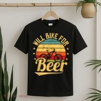Will Bike For Beer Funny Bike Lovers Biking Vintage T-Shirt thumb 2