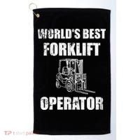 Worlds Best Forklift Operator. Forklift Certified Golf Towel thumb 0