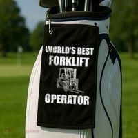Worlds Best Forklift Operator. Forklift Certified Golf Towel thumb 2