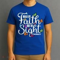 Walk By Faith Not By Sight 2 Corinthians 5 7 Butterfly Art Gift T-Shirt thumb 3