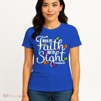 Walk By Faith Not By Sight 2 Corinthians 5 7 Butterfly Art Gift Women's T-Shirt thumb 4