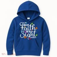 Walk By Faith Not By Sight 2 Corinthians 5 7 Butterfly Art Gift Kids Hoodie thumb 0