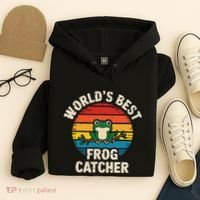 Worlds Best Frog Catcher Frog Hoodie thumb 4