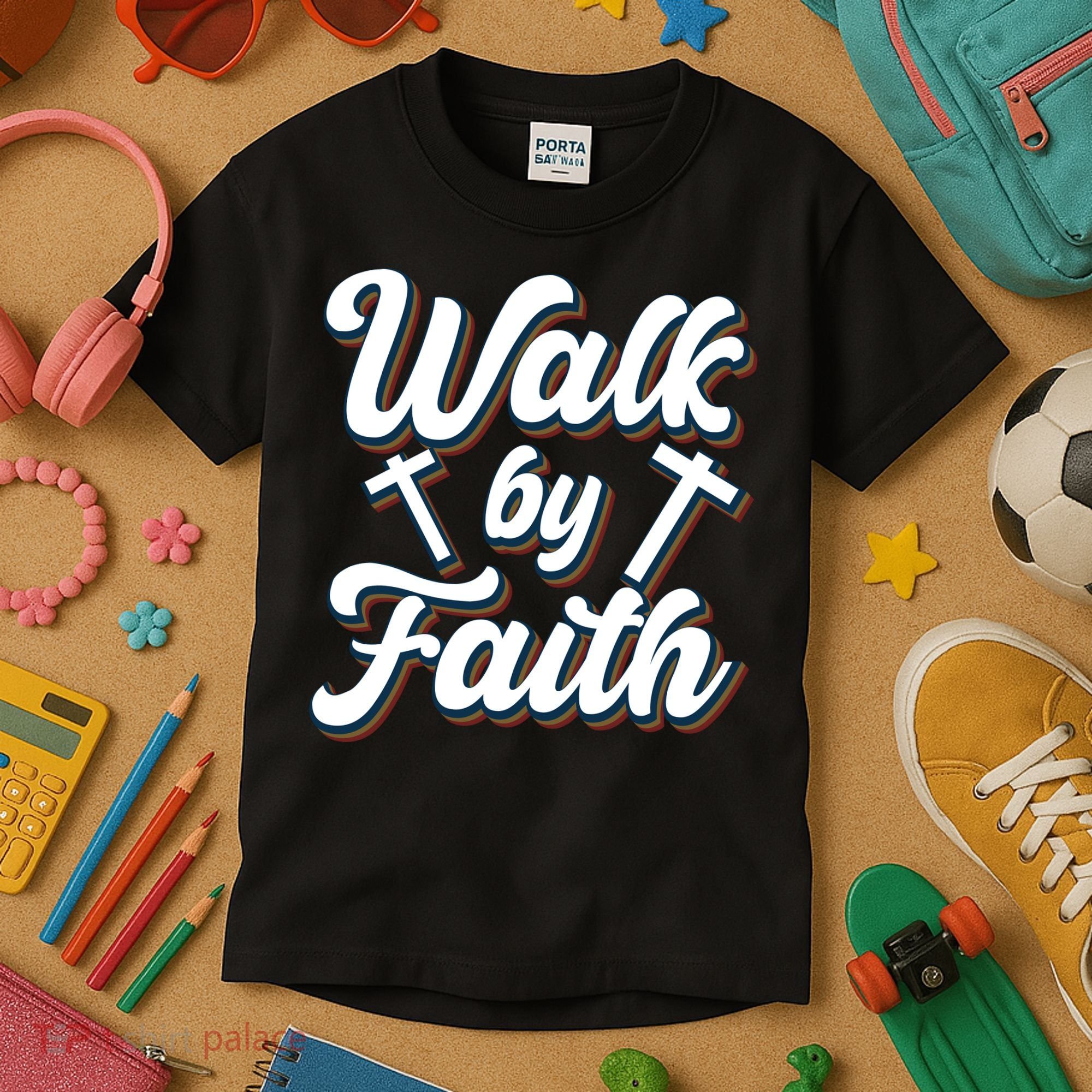 Walk By Faith T Kids T-Shirt