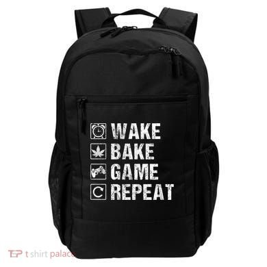 Wake Bake Game Repeat Video Game Weed Smoker Pot Gift Backpack