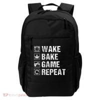 Wake Bake Game Repeat Video Game Weed Smoker Pot Gift Backpack thumb 0