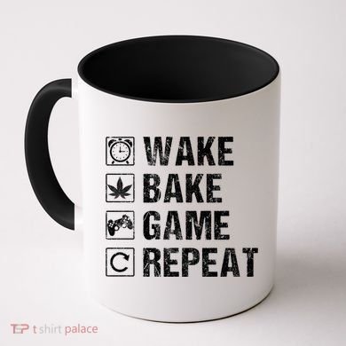 Wake Bake Game Repeat Video Game Weed Smoker Pot Gift Coffee Mug