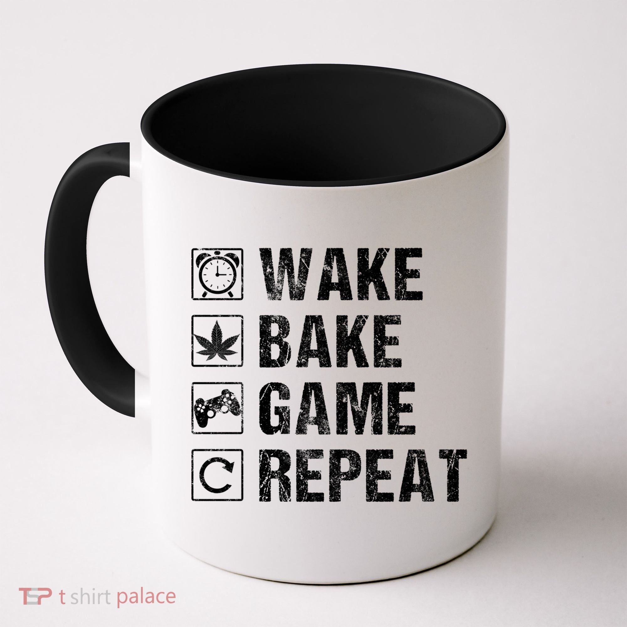 Wake Bake Game Repeat Video Game Weed Smoker Pot Gift Coffee Mug
